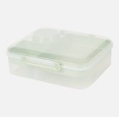 Boîte à lunch - 4 pièces - Corbeille à salade/pain - Incl. tasse à sauce - Transparent/vert