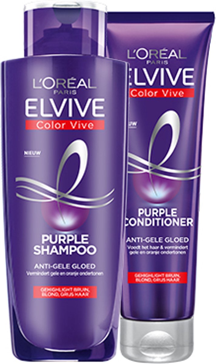 L'Oréal Paris Elvive Color Vive - Purple Zilvershampoo 200ml - Voor Blond & Grijs Haar - 6 stuks voordeelverpakking - L’Oréal Paris