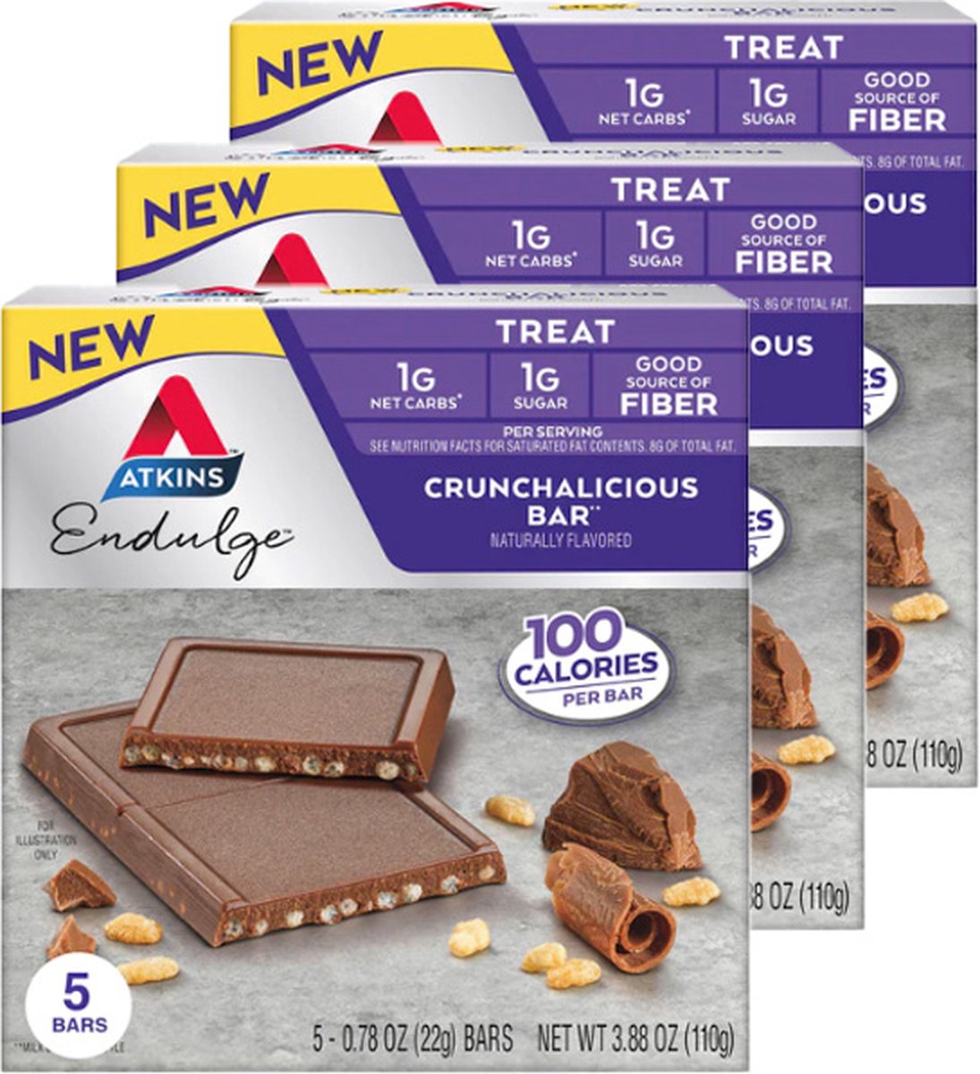 Bol.com Atkins | Endulge | Crunchalicious Bar | Doos | 3 stuks | 3 x 22 gram aanbieding