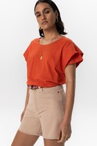 Sissy-Boy - Oranje T-shirt met schouderdetails