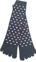 Bonnie Doon Teen Sokken met Stippen Donker Blauw Dames maat 36/42 - Toe Sock Dots - Gladde naden - Teensokken - 1 paar - Slippers - Quarters - Lengte net boven enkel -Stippen - Dark Blue - BP231001.111