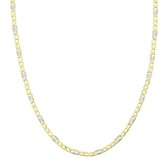 Gouden Figaro Ketting Bicolor 2.5 mm 45 cm 14 karaats