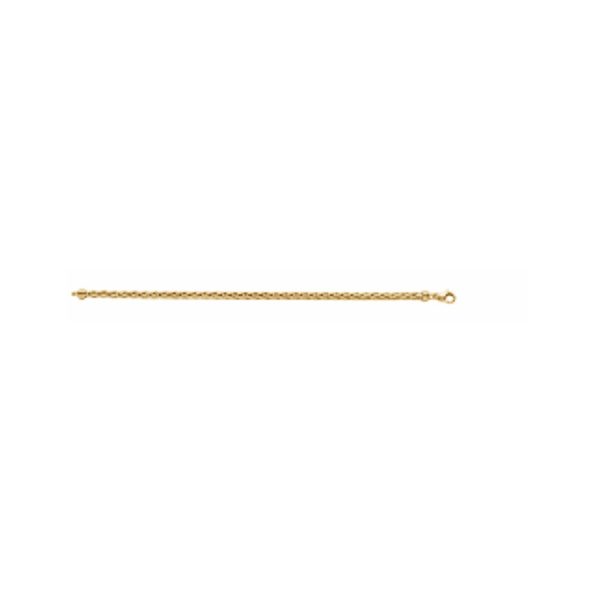 Fjory Armband spiga met een buis in 14 karaat geel goud en een volle kern in zilver 925 - 5 mm diameter en 21 cm lengte 14 Karaat Goud 21