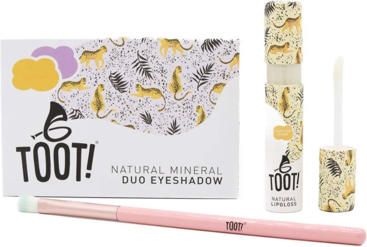 Goedkoopste TOOT! Cheetah Glow Eyeshadow & Lipgloss Set - Kinder make up - Tiener make up - Vegan