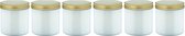 Luxe Verzorgende Bodyscrub-Gel Aloë Vera - 400 gram - Pot met gouden deksel - set van 6 stuks - Hydraterende Lichaamsscrub