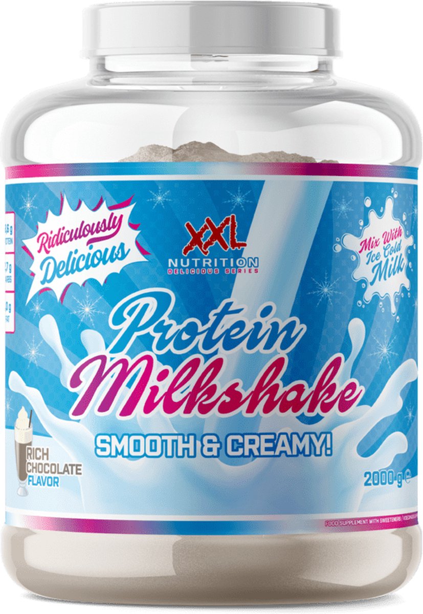 Goedkoopste XXL Nutrition - Protein Milkshake - 19 Gram Eiwit - Proteine Poeder, Eiwitshake Whey Concentraat & Calcium Caseďnaat - Diverse Smaken - Rich Chocolate - 750 gram (30 shakes