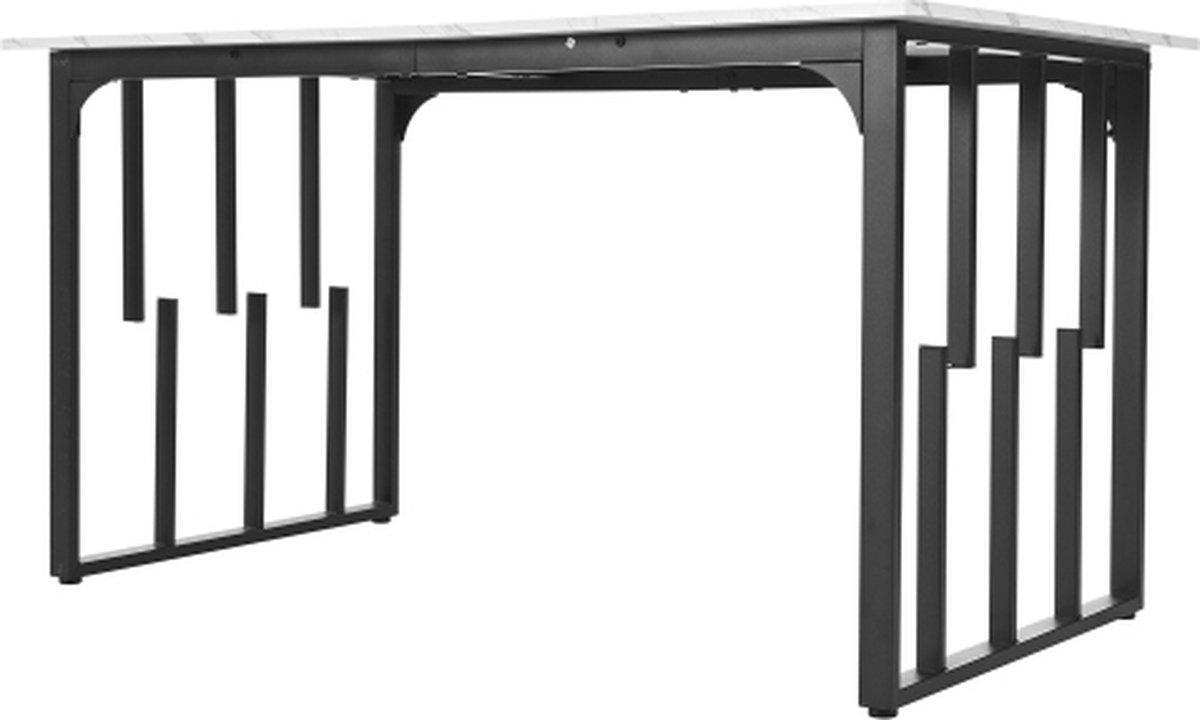 Eettafel, 140 x 80 cm, 1 stuk, keukentafel, uniek frame van