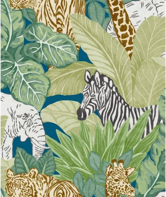 Foto: Jungle behang kinderbehang vliesbehang dieren kinderkamer wandbekleding good vibes 0 53 x 10 05 m 