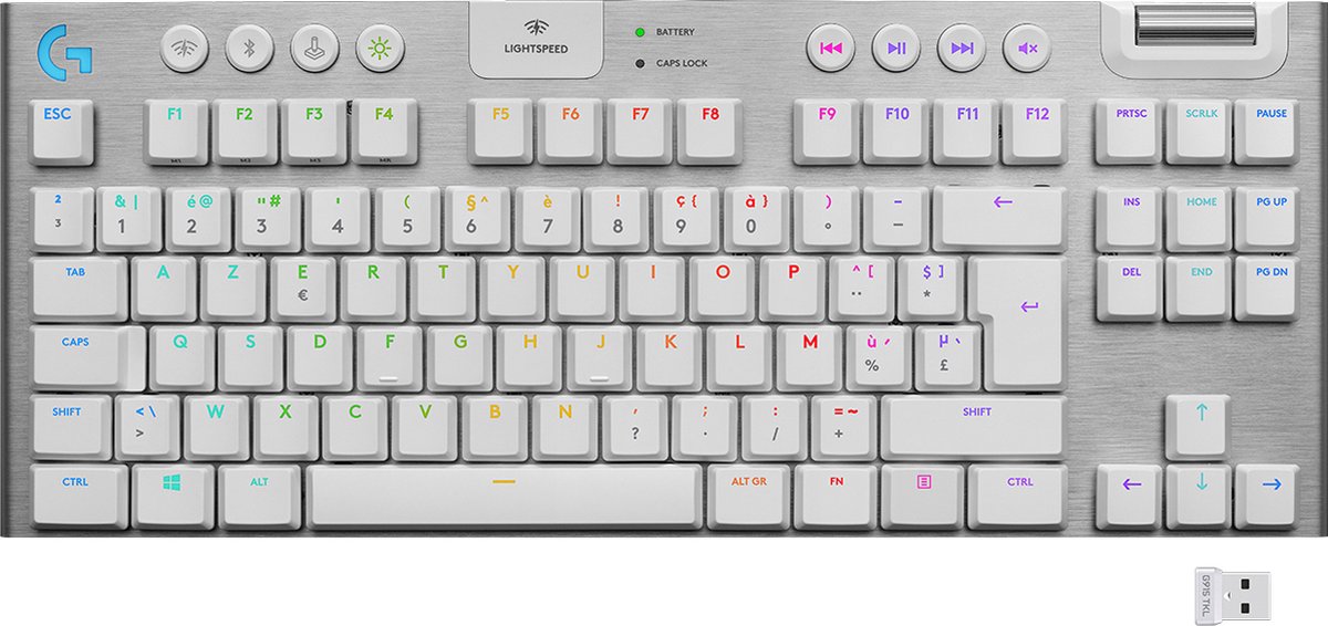 Logitech G915 TKL Draadloos Mechanisch Gaming Keyboard - GL Tactile- QWERTY (ISO) - Wit