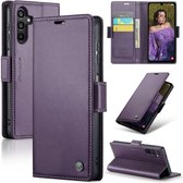 CaseMe - Hoesje geschikt voor Samsung Galaxy A15 - Retro Wallet Book Case - Met Magnetische Sluiting - Paars