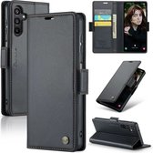 CaseMe - Hoesje geschikt voor Samsung Galaxy A15 - Retro Wallet Book Case - Met Magnetische Sluiting - Zwart