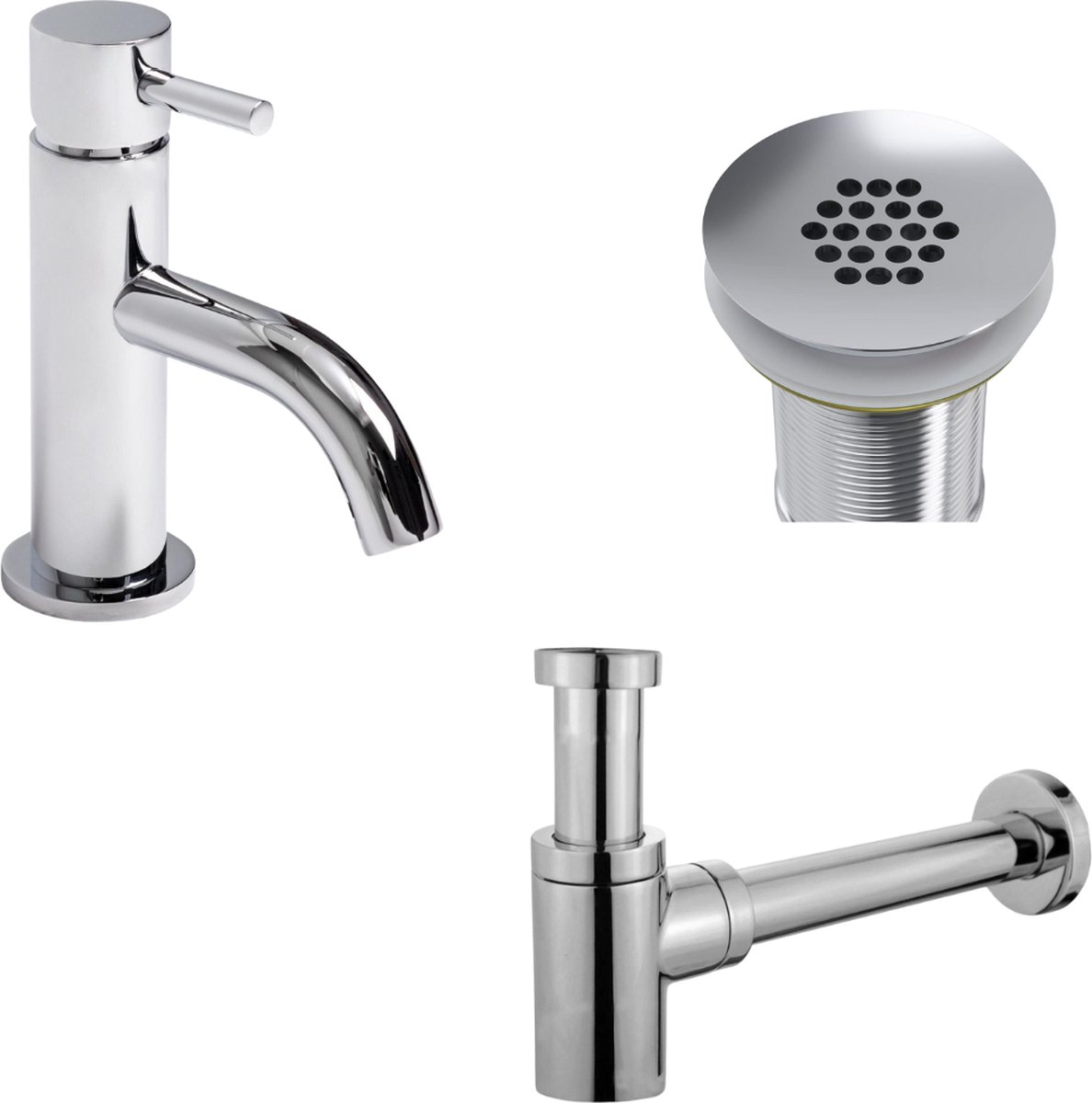 L'aqua Fonteinkraan met Sifonset Chroom - Wastafelkraan - Fonteinkraan voor het Toilet - Koudwaterkraan