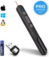 Presentatie Klikker - Voor MacOS, Windows, Linux - 30 Meter - USB & USB-c - Draadloze Presenter Pro - Laser Pointer