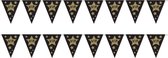 VIP feestslinger/vlaggenlijn - 3x - 360 x 30 cm - zwart/goud - van papier