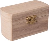 Rayher hobby Houten kistje met sluiting en deksel - 10 x 6 x 6 cm - Sieraden/spulletjes/sleutels - kleine kistjes