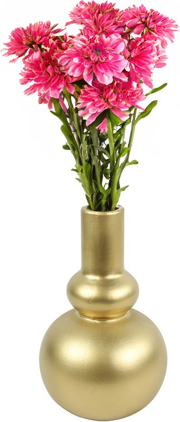 Countryfield Flower Vase Camilla - or - terre cuite - D16 x H25 cm - rond - vase bouteille - Design moderne