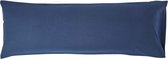 Homescapes Taie de traversin en lin lavé Bleu marine 50 x 140 cm