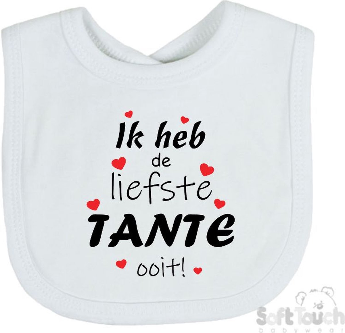 Goedkoopste Soft Touch Slabber Slabbetje Slab Ik heb de liefste TANTE ooit! Unisex Katoen Wit/zwart/rood Maat 33x22 Cm