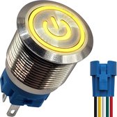 Pressostat métallique ProRide® 12V ON-OFF avec câble de connexion - 16mm - Interrupteur marche/arrêt - Anti-éclaboussures - 12V/24V - Indication LED Jaune