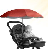 Bastix - Parasol kinderwagen UV-bescherming 50+ / 70 cm diameter met overhang - zonwering kinderwagen - zonwering buggy met flexibele universele houder model ROME