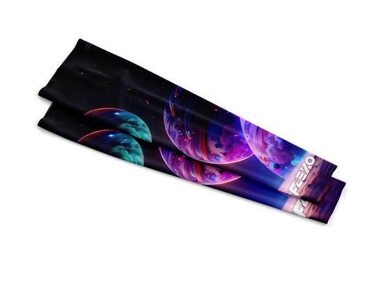 2st. FlexoGear Compression Arm Sleeve "Galaxy" (UV-bescherming fiets arm mouwen - Compressie Arm Mouwen - UV - Zonbescherming - werende mouwen - Protect Arm Sleeves - Running Sleeves)