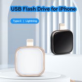Usb flash drive / 256Gb / 2 in 1 Pendrive / Bliksem Interface Voor Iphone x 8/12/13/14pro Ipad Macbook / Zwart