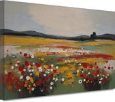 Bloemen schilderijen - Natuur portret - Schilderij op canvas Veld - Klassiek schilderijen - Schilderijen op canvas - Kantoor decoratie 70x50 cm