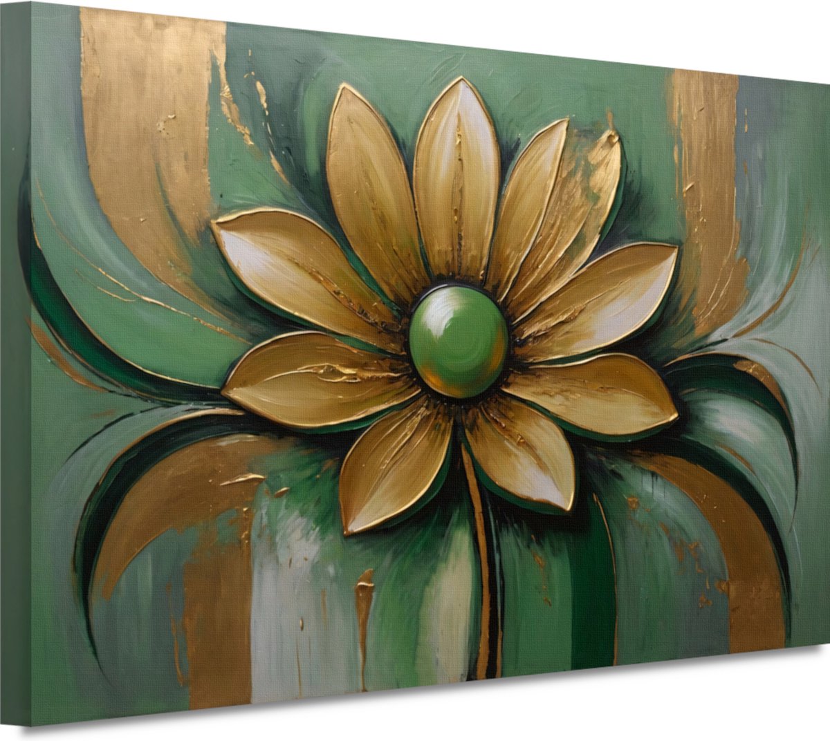 Bloem portret - Natuur wanddecoratie - Schilderij op canvas Blad - Klassieke schilderijen