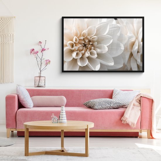 Fotolijst incl. Poster - Bloemen - Wit - Natuur - 120x80 cm - Posterlijst