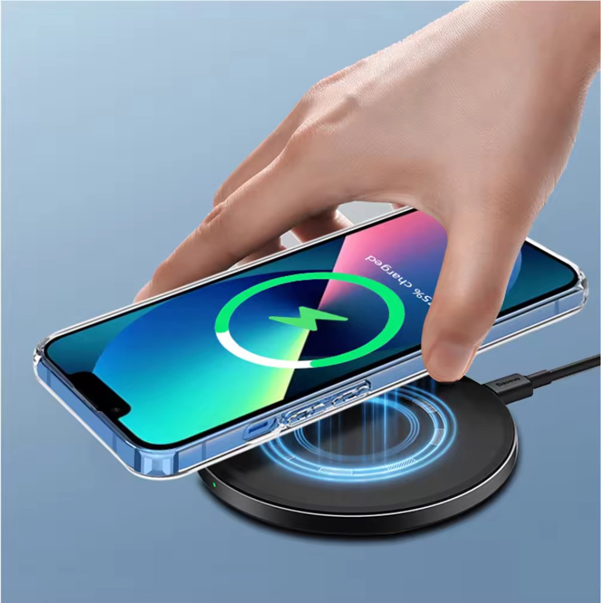 Optimity hoesje voor iPhone 13 PRO Clear Case Magnetic wijnrood + Gehard Glas Schermbeschermer