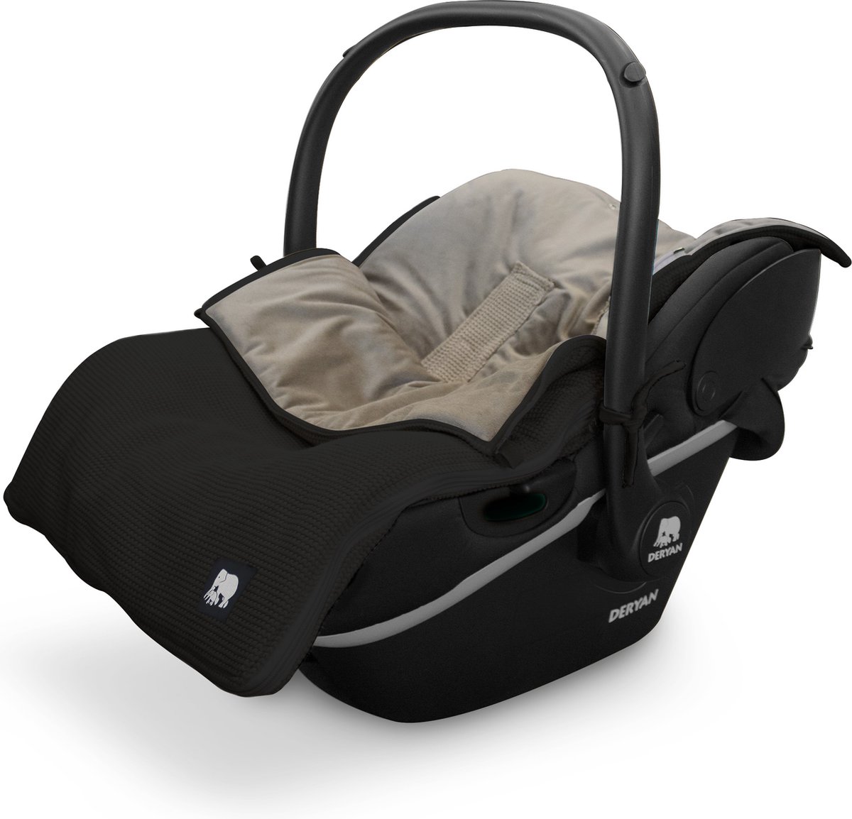 Deryan - Voetenzak voor Autostoel & Kinderwagen - Footmuff Maxi Cosi, Kinderwagen of Autostoel - Zwart – foto 3