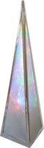 Luxform - Lampe de Table à Piles Pyramide - 24 LED - 10 Lumen - Effet Flamme - 45cm de haut - avec fonction minuterie - télécommande incluse