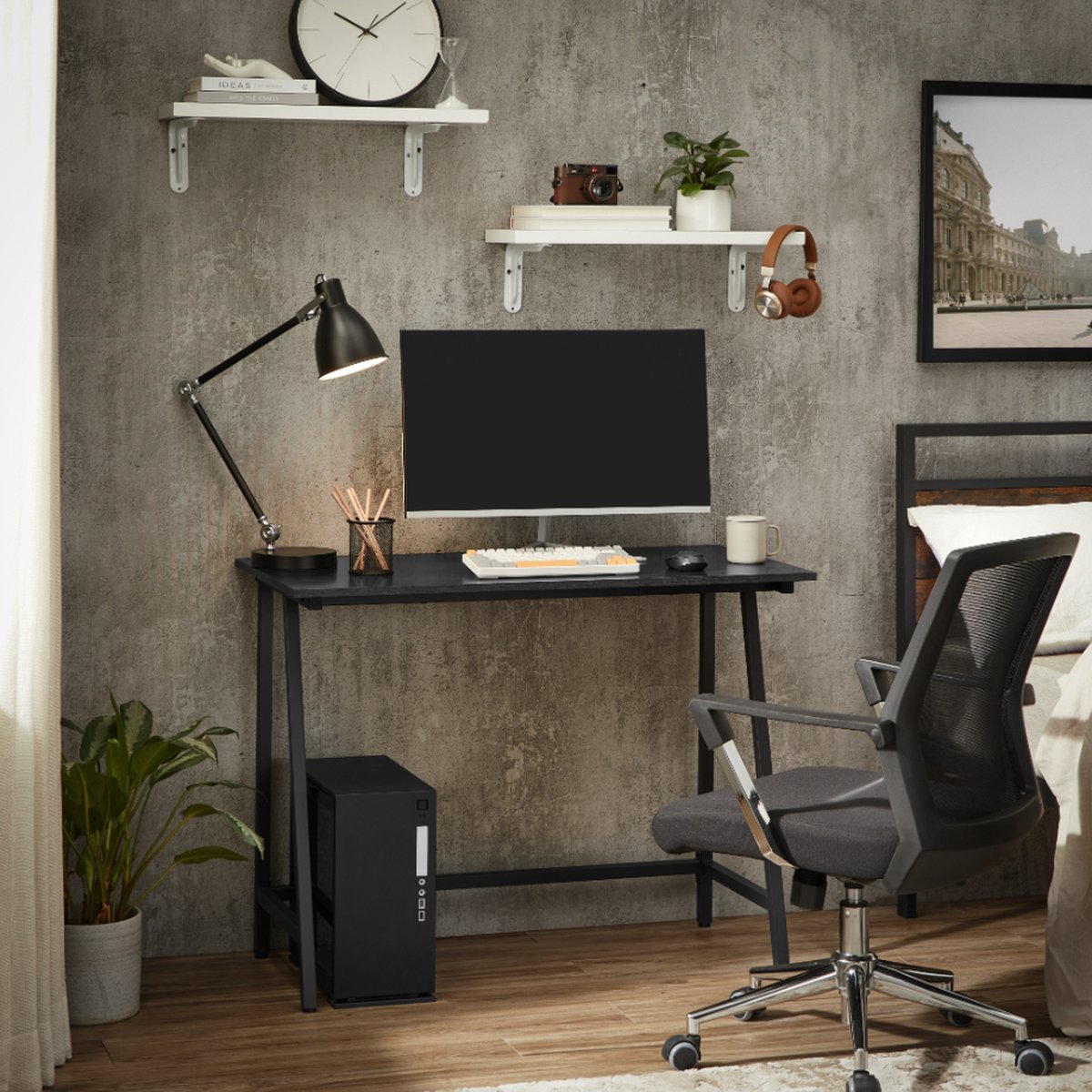 ACAZA Bureau - Bureautafel - Zwart - Desk - Computertafel - Laptoptafel - Computerbureau