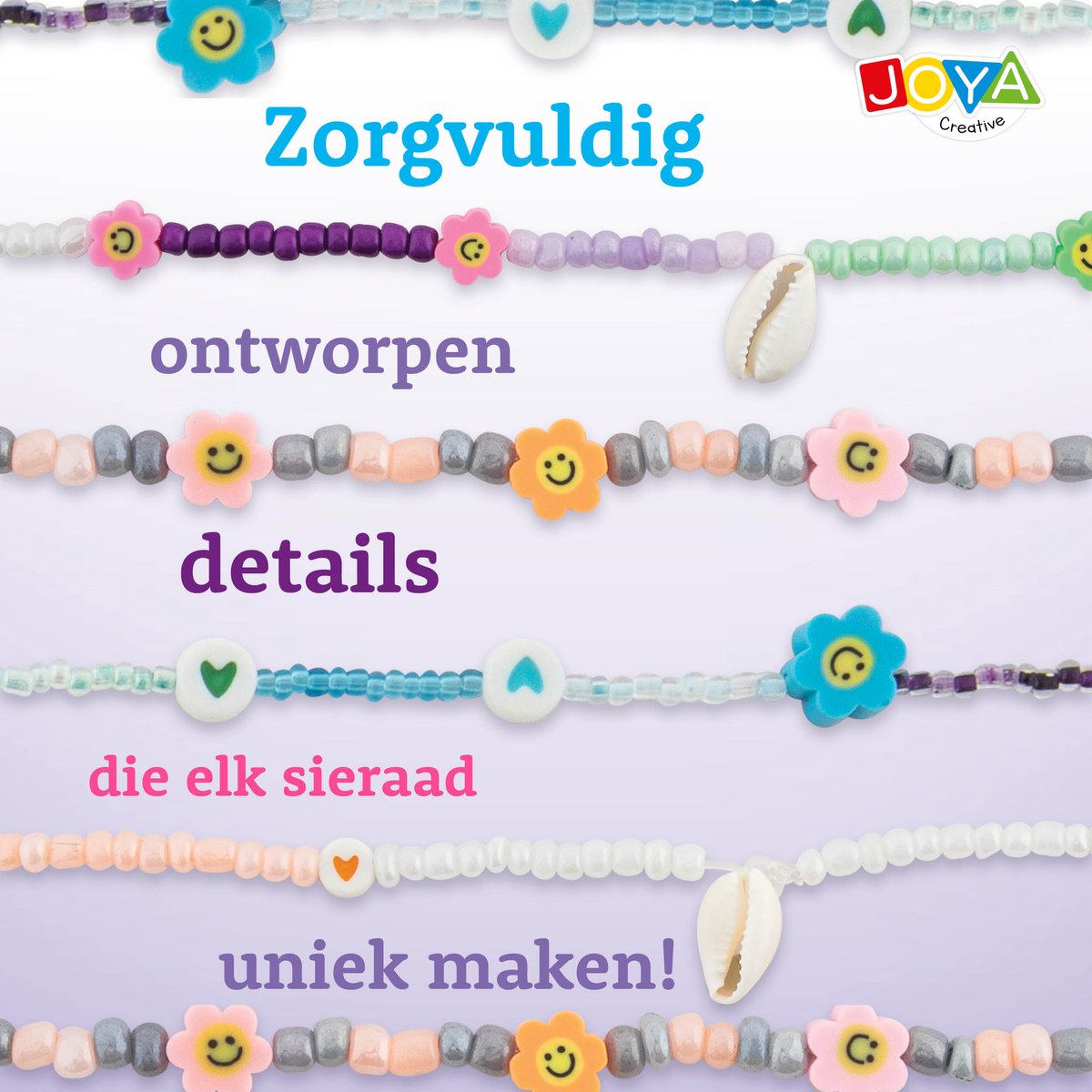 Kralen Set - Sieraden Maken Starterspakket - 16 Verschillende Kralen & Accessoires - Foam Bloemen & Bedels Inbegrepen - Ideaal voor Armbanden en Kettingen - Creatief Speelgoed voor Meisjes vanaf 6 jaar - Joya Creative — afbeelding 6