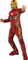 Rubies - Iron - Man - Iron Kostuum Jongen - Rood, Goud - Maat 128 - Carnavalskleding - Verkleedkleding