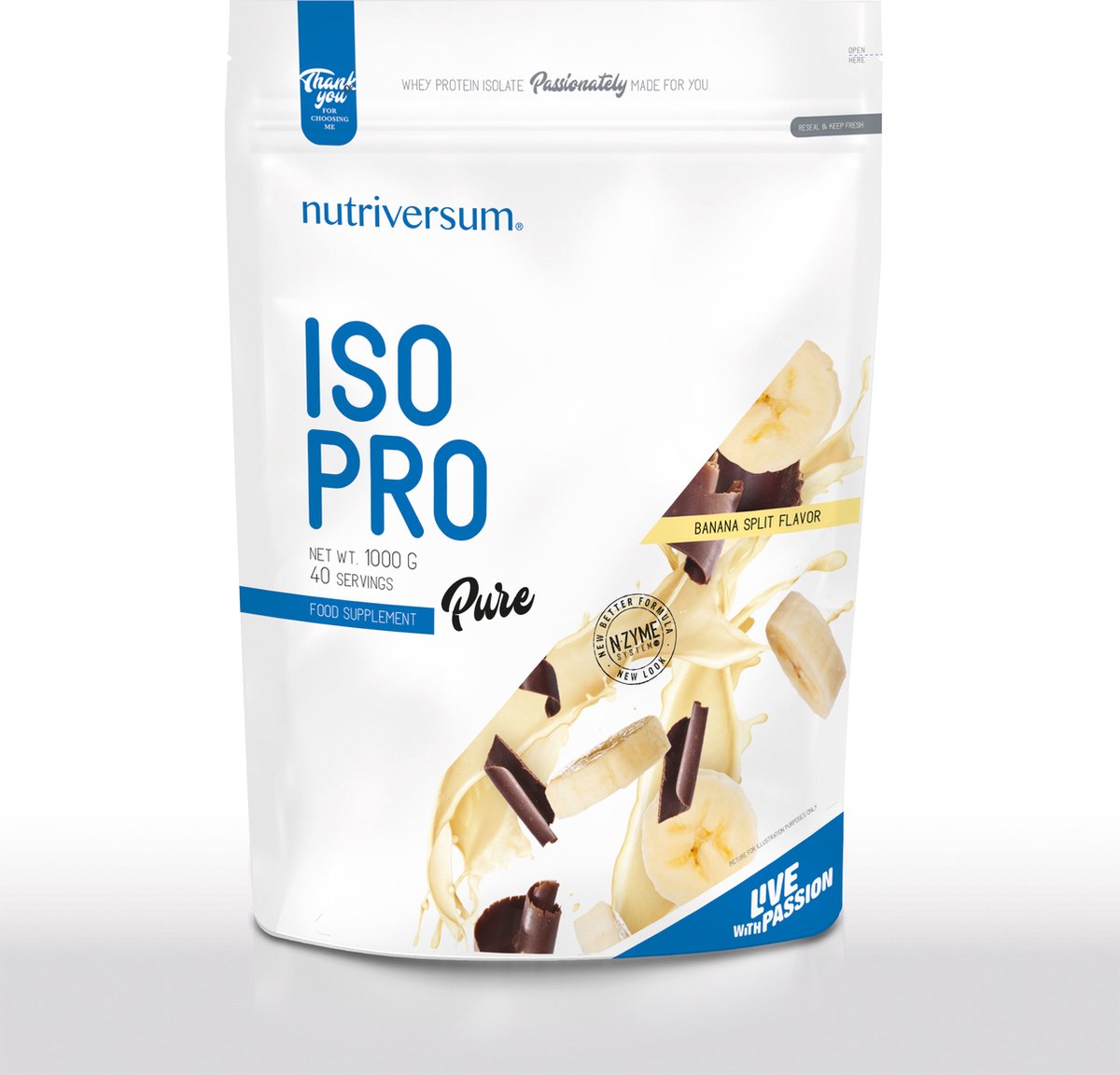Goedkoopste Nutriversum | IsoPro | Whey protein Isolate | Banana Split | 1kg 40 servings | Instant | Eiwit shake | Proteïne shake | Eiwitten | Whey Protein | Whey Proteïne | Supplement | Concentraat | Nutriworld
