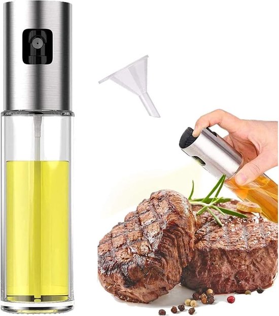 Oliesproeier voor het koken, 200 ml glazen olijfoliesproeier
