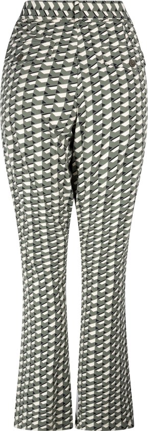 Zoso Broek Lilly Printed Travel Trouser 241 1250/1200 Green Ivory Dames