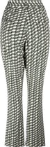 Zoso Broek Lilly Printed Travel Trouser 241 1250/1200 Green Ivory Dames Maat - L