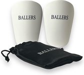 Ballers - Mini Scheenbeschermers - Mini Scheenbeschermers Voetbal - 8cmx4cm - Scheenbeschermers - Met opbergzakje - Mini Shinpads - Scheenbeschermers - Wit - Stuntprijs!