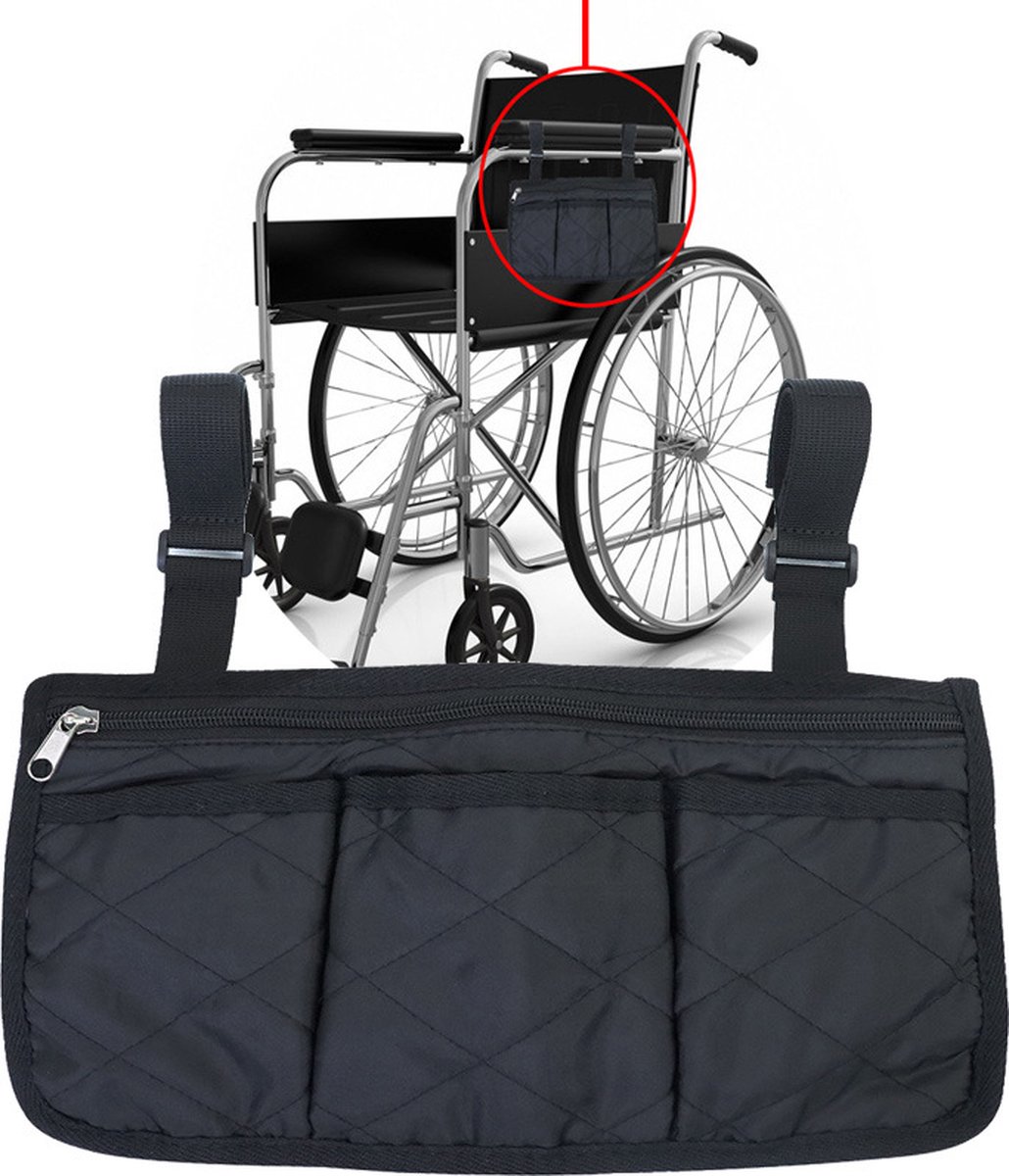 Goedkoopste Rolstoel zijtas - Opbergtas - rolstoel lichtgewicht - rolstoeltas - Rolstoel Armsteun Opbergtas - Zeer Ruime Rolstoel Tas - Rollator Opbergtas - met 4 Opbergvakken