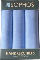 Heren zakdoeken 100% effen lichtblauw, Sophos Lifestyle
