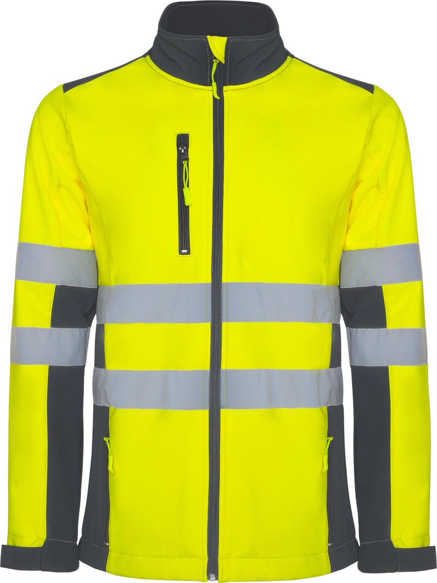Roly Antares Soft Shell Jacket RY9303 Lead 23/Fluor 221 Geel