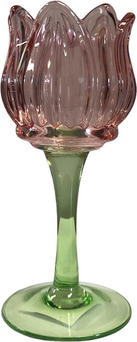 Gifts Amsterdam - Theelichthouder Tulp glas 7x7x16cm