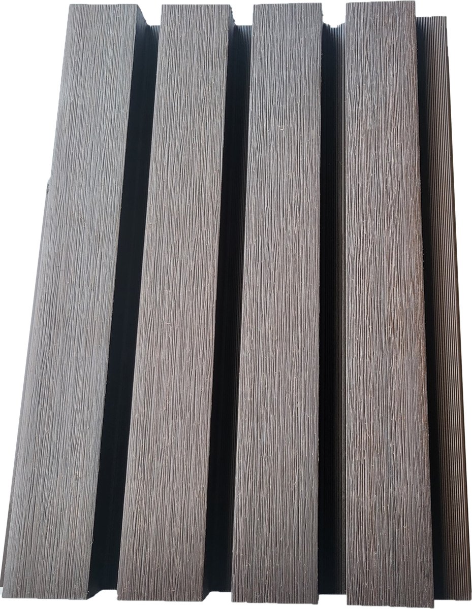 Gevelbekleding-composiet gevelbekleding Hout composiet Wandbekleding voor buiten buitenpanelen wandpanelen sample Kleur Rustic Brown sample stuk 10cm