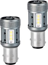 BAY15d - 1157 - autolamp set 2 stuks - 6500K | P21/5W 7528 - 2x 12-SMD LED | geforceerde koeling - CANBUS 12V & 24V DC