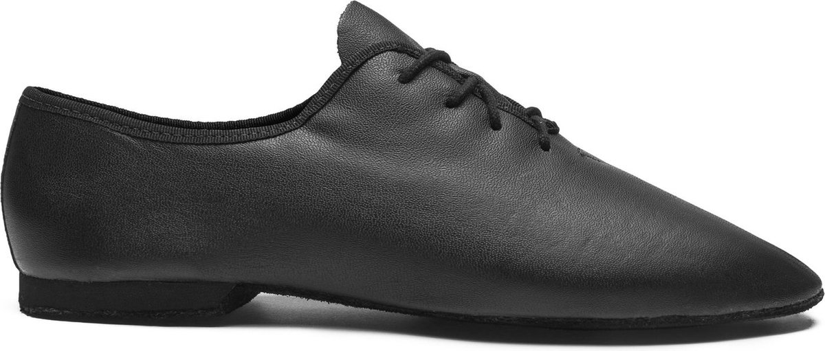 Dance-Schoenen Jazzschoenen 1260 Basic 1 leer, volledig zool, Zwart, Maat 39.5, UK 6