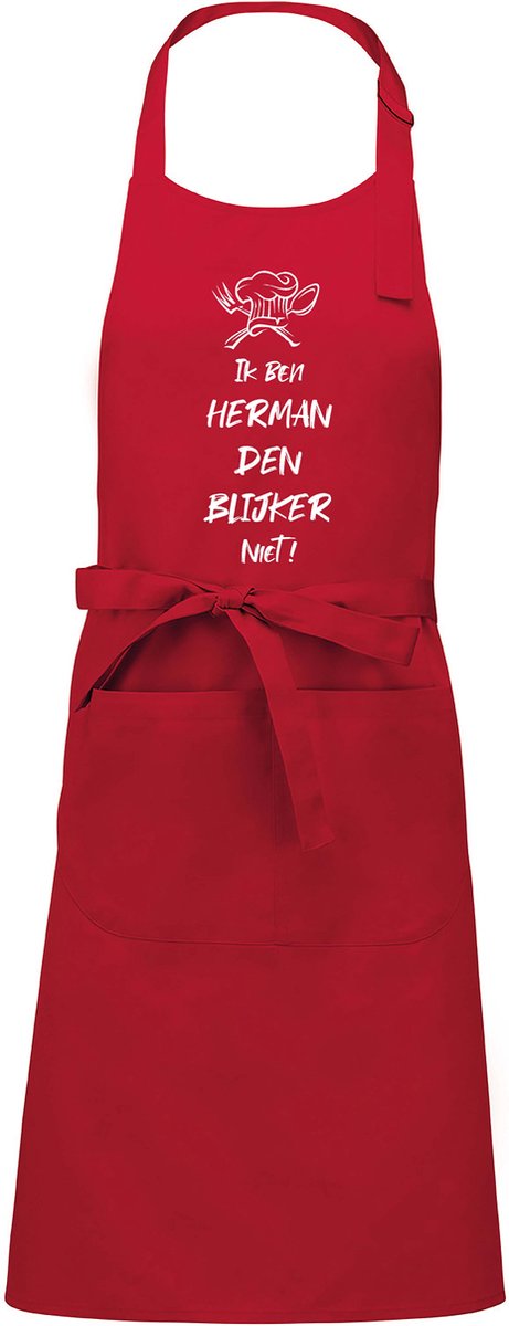 Mijncadeautje - Luxe schort - Ik ben Herman den blijker niet - rood