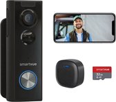 Sonnette vidéo avec caméra SmartVue - Sans fil et WiFi - FULL HD 1080P - Avec détection de mouvement - Sans frais mensuels, y compris carte SD et carillon sans fil