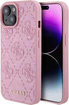 Guess 4G Stamped Back Case - Geschikt voor Apple iPhone 15 (6.1") - Roze